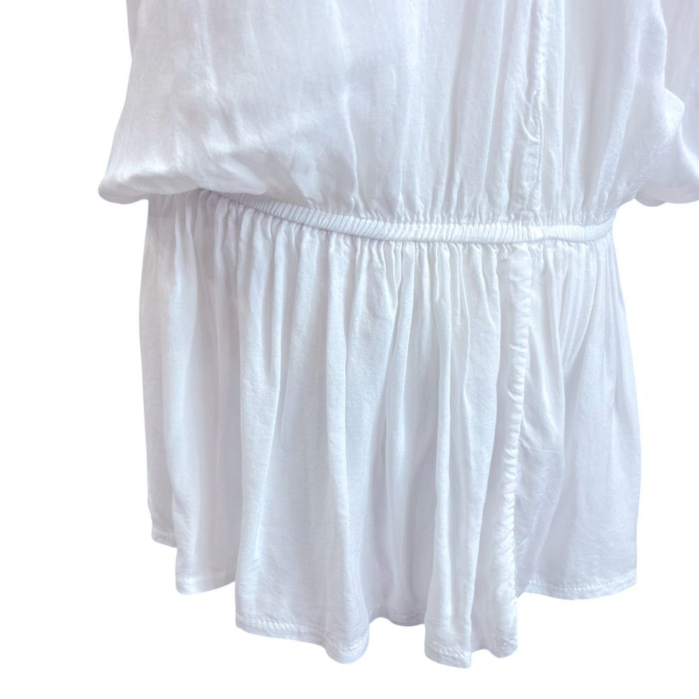 Franco Ferri Made in Italy Cotton Silk White Boho Mini Dress Tunic M - Picture 8 of 11